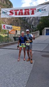 Start Doppelmarathon in Gondo mit Lauffreundin Dagmar